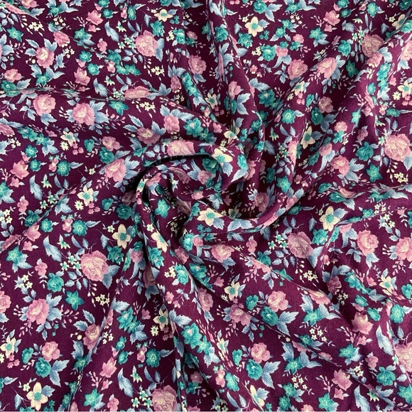 Moody purple floral flowing dress making fabric 83” x 38.5” - Picture 3 of 6